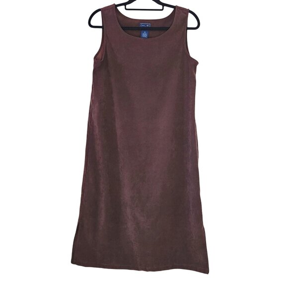 Jane Ashley dress Brown Sleeveless Midi M Polyester Spandex Blend academia - Picture 1 of 5
